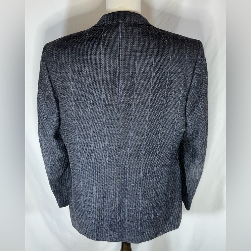 Christian Dior Monsieur Vintage 80s Wool Blazer Jacket Grey Pinstripe Mens 42R - Picture 4 of 10